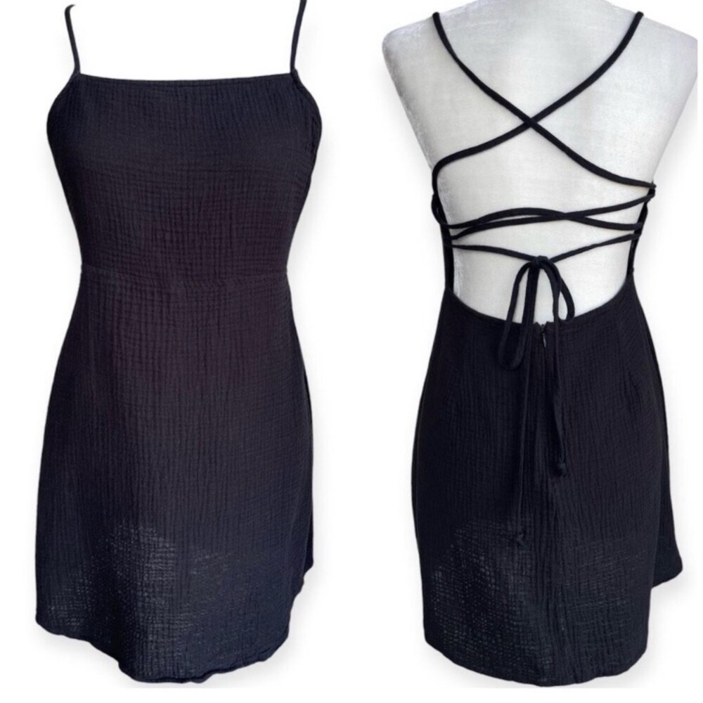Forever 21 black sundress with criss cross back detail